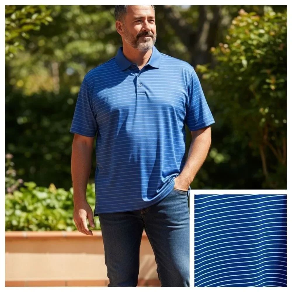 GREYSON Shadmoor Falcon Blue Golf Polo Stretch Comfort Wicking Men’s Size XXL